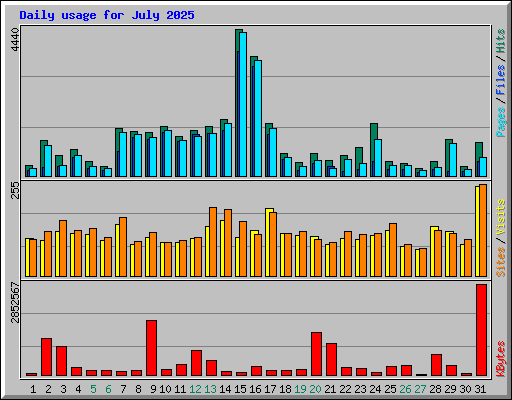 Daily usage for July 2025